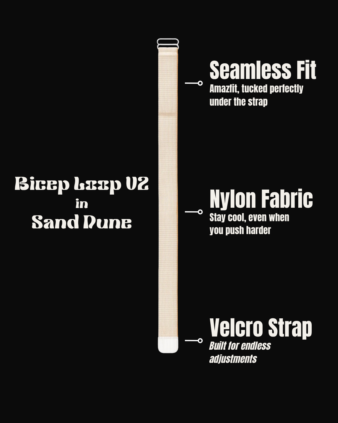 Amazfit Helio Strap Arm/Bicep Band – The Bicep Loop V2 (Sand Dune, 40cm)