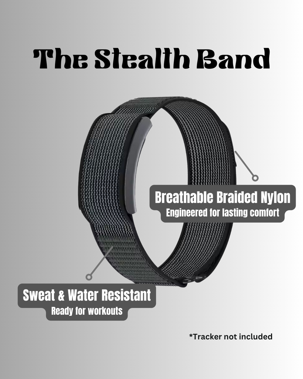Amazfit Helio Stealth Band — Logo-Free Replacement Strap (22mm Lug Width)