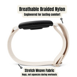 Amazfit Helio Strap Bicep Loop – Extra-Flexible Nylon Band (Linen White, 22mm)