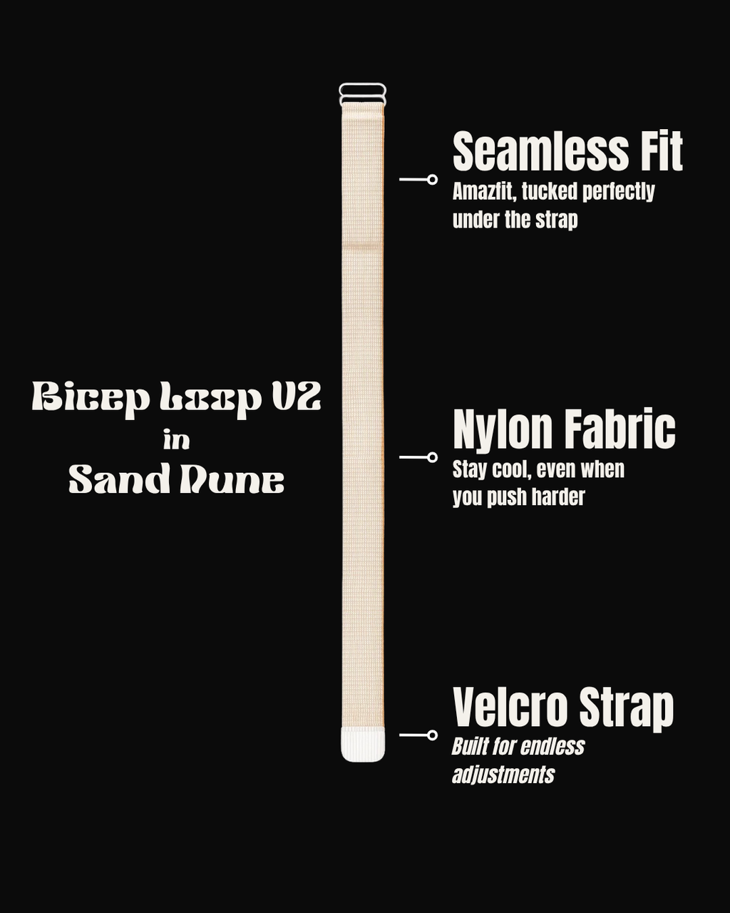 Amazfit Helio Strap Arm/Bicep Band – The Bicep Loop V2 (Sand Dune, 40cm)