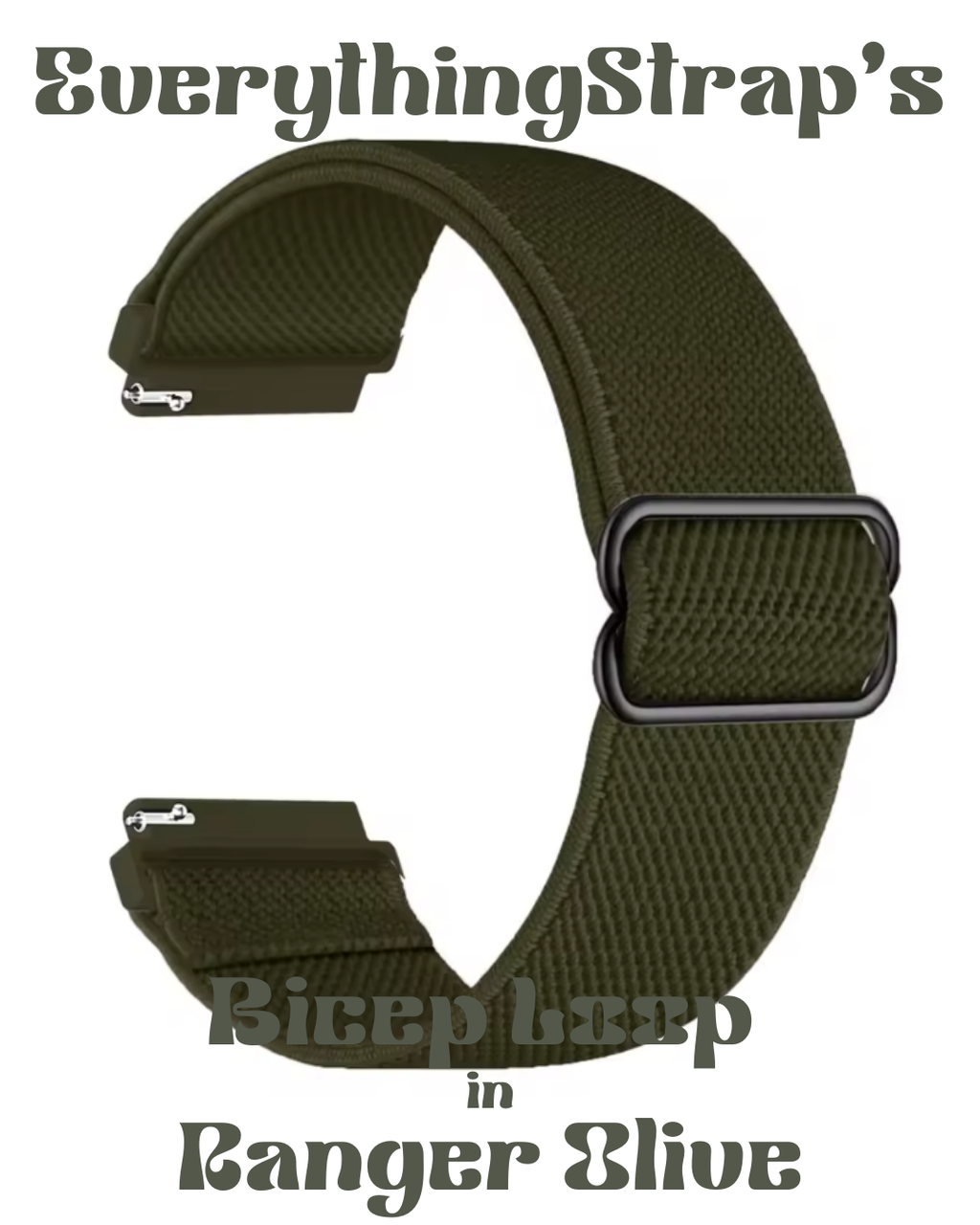 Bicep Loop – Extra-Flexible Nylon Strap for Amazfit Helio (Ranger Olive, 22 mm)