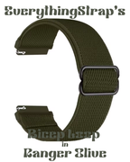 Bicep Loop – Extra-Flexible Nylon Strap for Amazfit Helio (Ranger Olive, 22 mm)