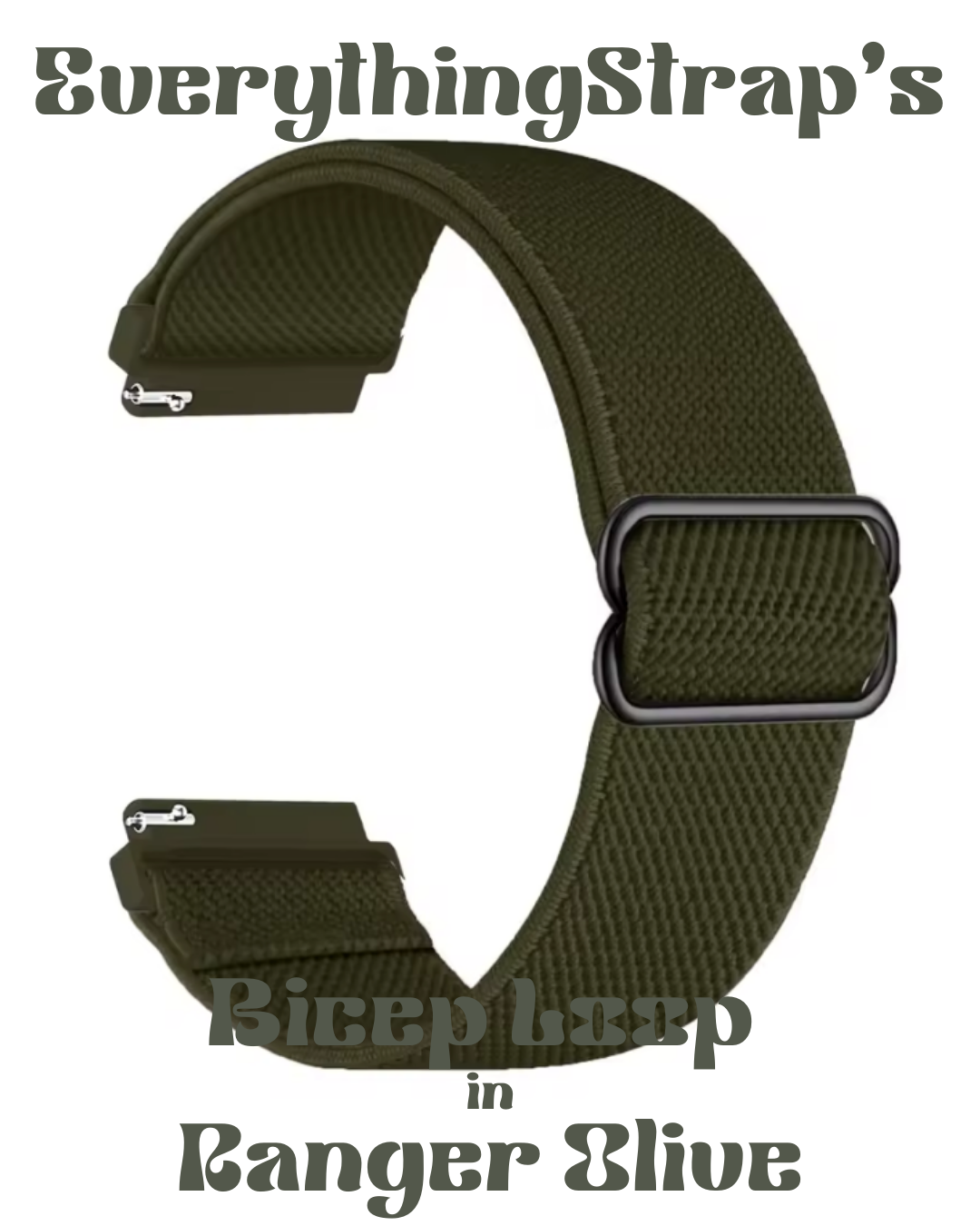 Bicep Loop – Extra-Flexible Nylon Strap for Amazfit Helio (Ranger Olive, 22 mm)